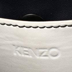 Pre Owned Kenzo White Leather Small Bike Studded Shoulder Bag