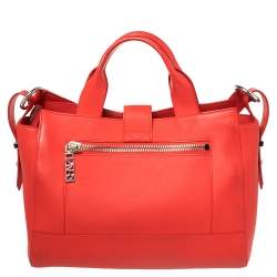 Pre Owned Kenzo Cherry Red Leather Kalifornia Tote