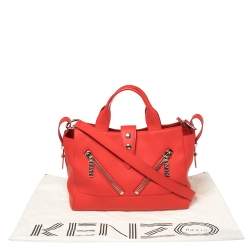 Pre Owned Kenzo Cherry Red Leather Kalifornia Tote