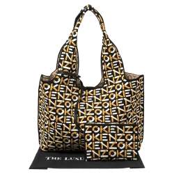 Kenzo Tricolor Monogram Knit Fabric Scuba Tote