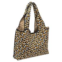 Kenzo Tricolor Monogram Knit Fabric Scuba Tote