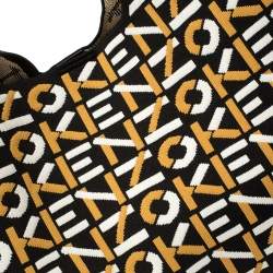 Kenzo Tricolor Monogram Knit Fabric Scuba Tote