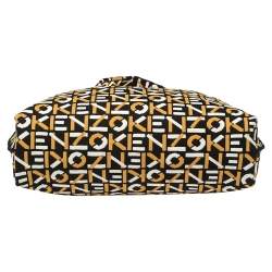 Kenzo Tricolor Monogram Knit Fabric Scuba Tote