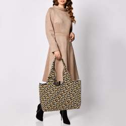 Kenzo Tricolor Monogram Knit Fabric Scuba Tote