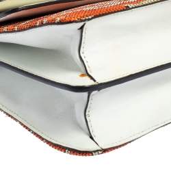 Pre Owned Kenzo Multicolor Printed Canvas and Patent Leather Double Flap Shoulder Bag