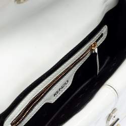 Pre Owned Kenzo Multicolor Printed Canvas and Patent Leather Double Flap Shoulder Bag