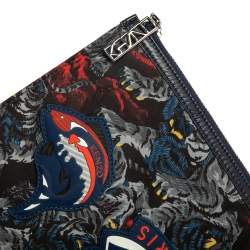 مملوكة مسبقًا Kenzo Multicolor Tiger Print Nylon Zip Pouch