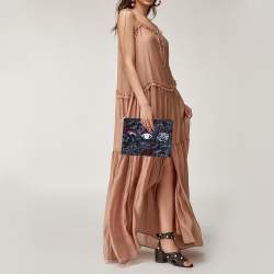 مملوكة مسبقًا Kenzo Multicolor Tiger Print Nylon Zip Pouch