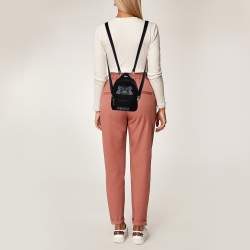 Pre Owned Kenzo Black Canvas Mini Embroidered Tiger Backpack