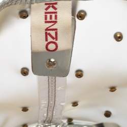 Pre Owned Kenzo Silver PVC and Leather Crystal Embellished Bucket Bag