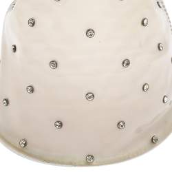 Pre Owned Kenzo Silver PVC and Leather Crystal Embellished Bucket Bag