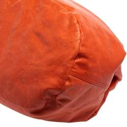 Pre Owned Kenzo Burnt Orange Leather Studded Handle Hobo