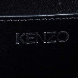 مملوكة مسبقًا Kenzo Burgundy/Black Calfhair and Leather Lazer Cut Flap Shoulder Bag