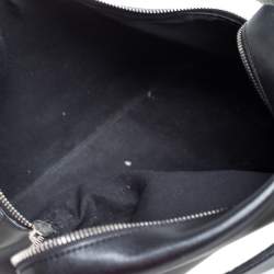 Pre Owned Kenzo Black/White Leather And Snake Embossed Rizo Hobo