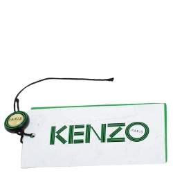 Pre Owned Kenzo Black/White Leather And Snake Embossed Rizo Hobo