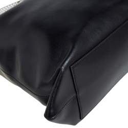 Pre Owned Kenzo Black/White Leather And Snake Embossed Rizo Hobo