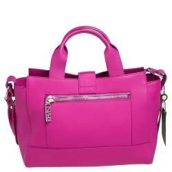 Pre Owned Kenzo Pink Gommato Leather Kalifornia Tote