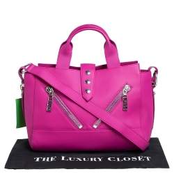 Pre Owned Kenzo Pink Gommato Leather Kalifornia Tote
