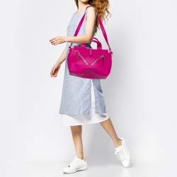 Pre Owned Kenzo Pink Gommato Leather Kalifornia Tote