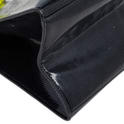 Pre Owned Kenzo Black PVC and Leather Perforated Tiger Mini Tote