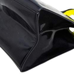 Pre Owned Kenzo Black PVC and Leather Perforated Tiger Mini Tote