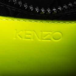 Pre Owned Kenzo Black PVC and Leather Perforated Tiger Mini Tote