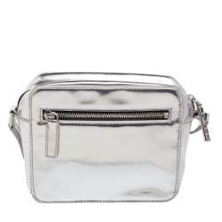 Pre Owned Kenzo Silver Patent Leather Donna Jordan Crossbody Bag