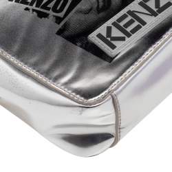 Pre Owned Kenzo Silver Patent Leather Donna Jordan Crossbody Bag
