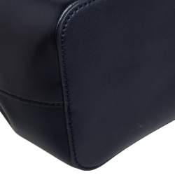 Pre Owned Kenzo Navy Blue Leather Mini Eye Bucket Bag