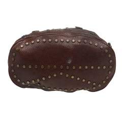 Pre Owned Kenzo Brown Python Embossed Leather Embellished Hobo