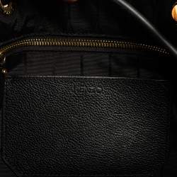 Pre Owned Kenzo Two Tone Blue Logo Embossed Fabric and Leather Trim Shopper Tote