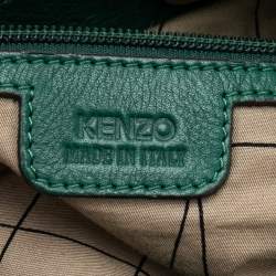Pre Owned Kenzo Green Leather Studded Tote