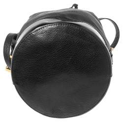Pre Owned Kenzo Black Leather Drawstring Bucket Bag