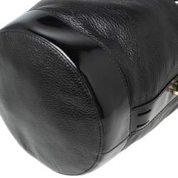 Pre Owned Kenzo Black Leather Drawstring Bucket Bag