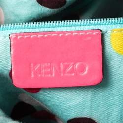 Pre Owned Kenzo Pink Glazed Leather Pagodon Bucket Bag