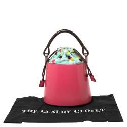 Pre Owned Kenzo Pink Glazed Leather Pagodon Bucket Bag