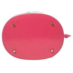 Pre Owned Kenzo Pink Glazed Leather Pagodon Bucket Bag