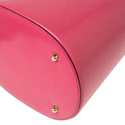 Pre Owned Kenzo Pink Glazed Leather Pagodon Bucket Bag