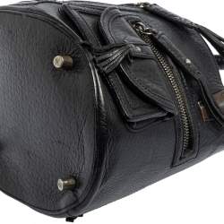 Pre Owned Kenzo Black Leather Drawstring Tassel Bucket Bag