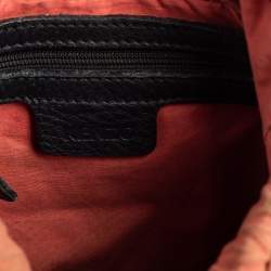 Pre Owned Kenzo Black Leather Drawstring Tassel Bucket Bag