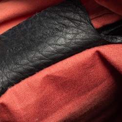 Pre Owned Kenzo Black Leather Drawstring Tassel Bucket Bag