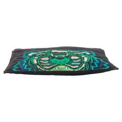 Pre Owned Kenzo Black Canvas Logo Embroidered Pouch