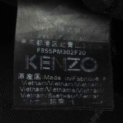 Pre Owned Kenzo Black Canvas Logo Embroidered Pouch