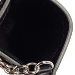 Pre Owned Kenzo Black/Metallic Textured PVC Phone Chain Cover