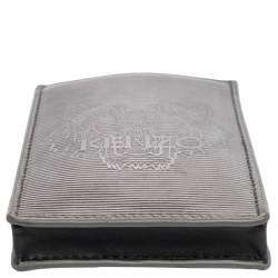 Pre Owned Kenzo Black/Metallic Textured PVC Phone Chain Cover