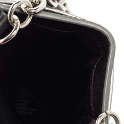 Pre Owned Kenzo Black/Metallic Textured PVC Phone Chain Cover