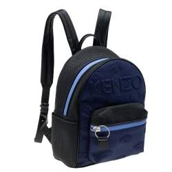Kenzo Black/Blue Leather And Neoprene Kombo Backpack
