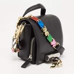 Pre Owned Kenzo Black Leather Sailor Top Handle Bag