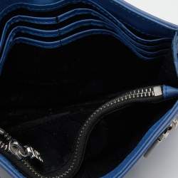 Pre Owned Kenzo Blue Leather Kalifornia Chain Shoulder Bag