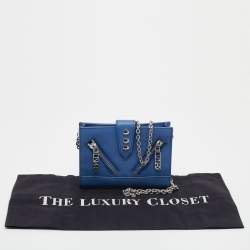 Pre Owned Kenzo Blue Leather Kalifornia Chain Shoulder Bag